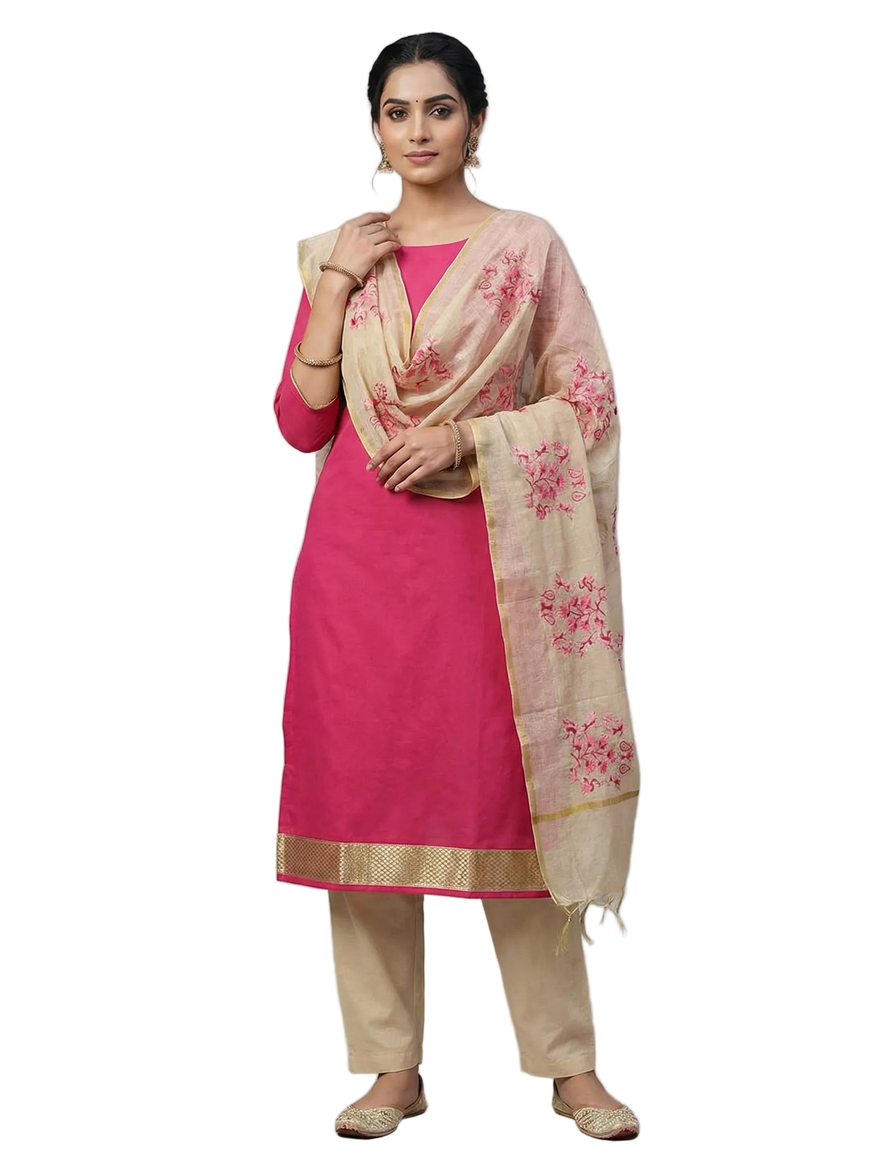 Pink Maheshwari Cotton Silk Dress Material Ethnic's By Anvi Creations Pink Maheshwari Cotton Silk Dress Material Ethnic's By Anvi Creations