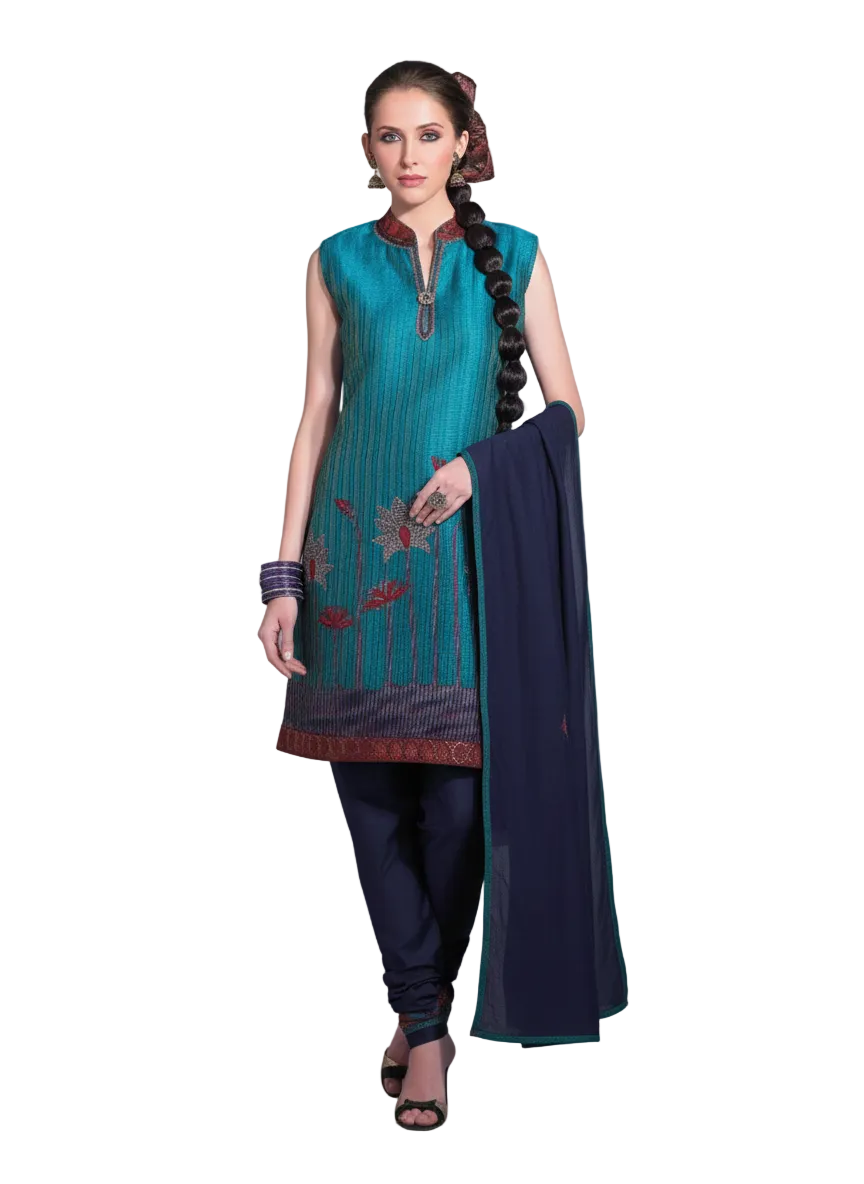 Multi Embellished Cotton Stitched Salwar kameez Churidar SC2402