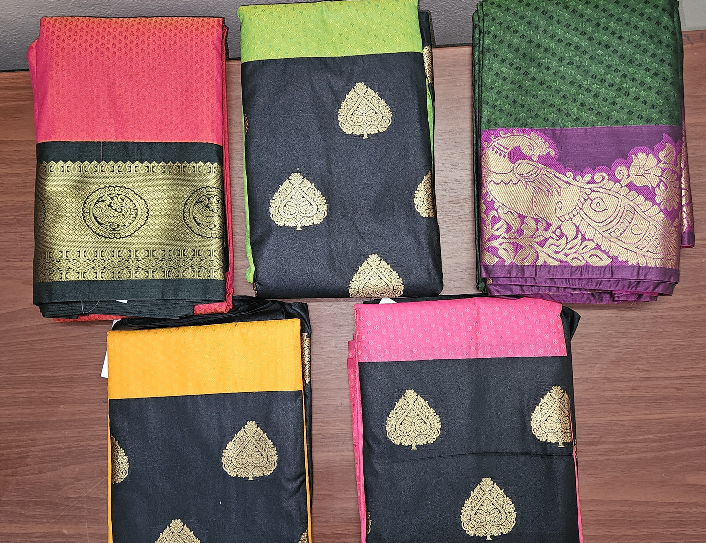 Wholesale Combo Set of 10 Kanchi Silk Blend Sarees with Rich Zari Borders | Heavy Traditional Look