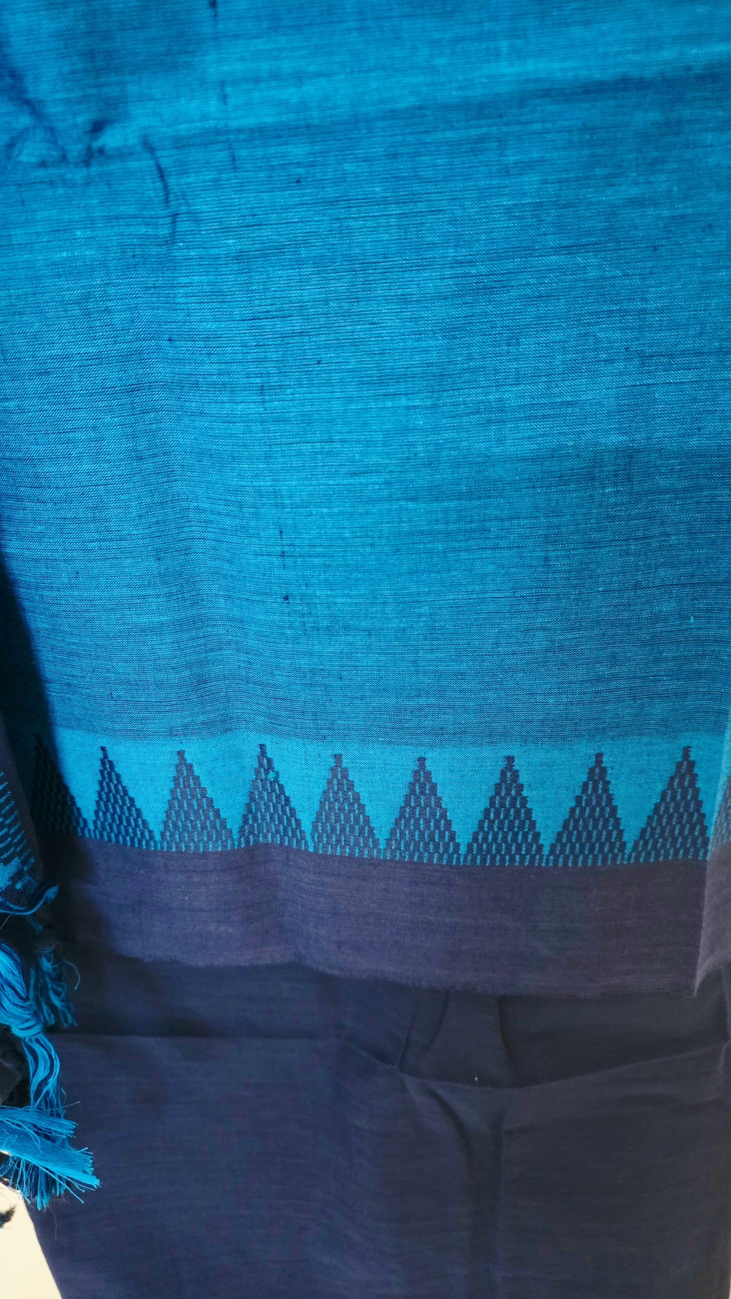 Teal Blue Handloom Pure South Cotton Suit Dress Material