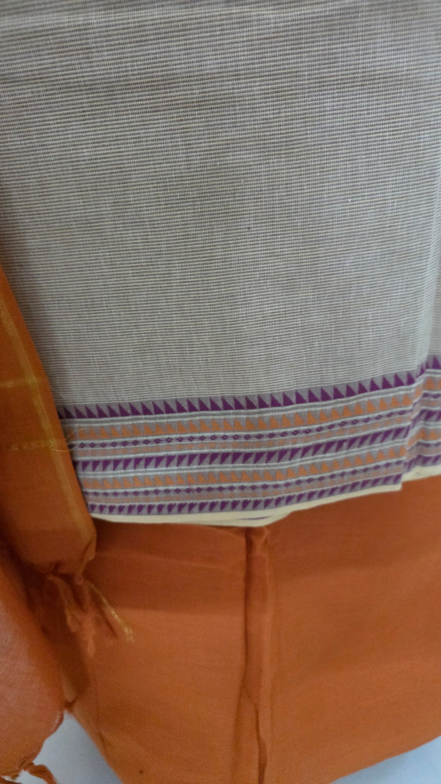 Beige Handloom Pure South Cotton Suit Dress Material