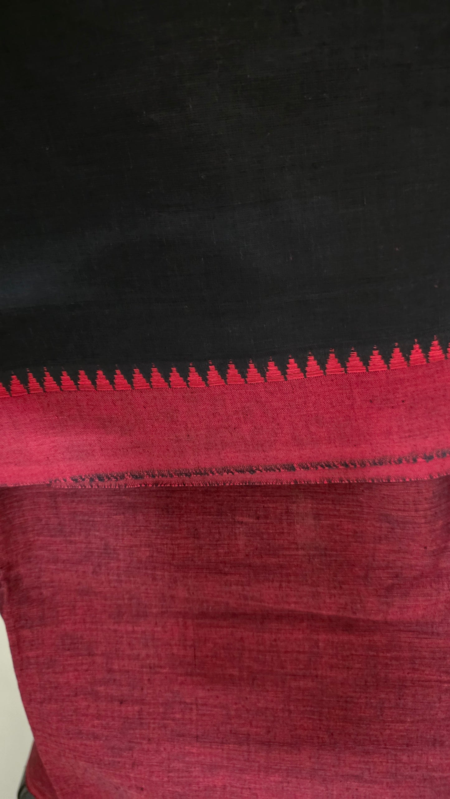 Black Maroon Handloom Pure South Cotton Suit Dress Material