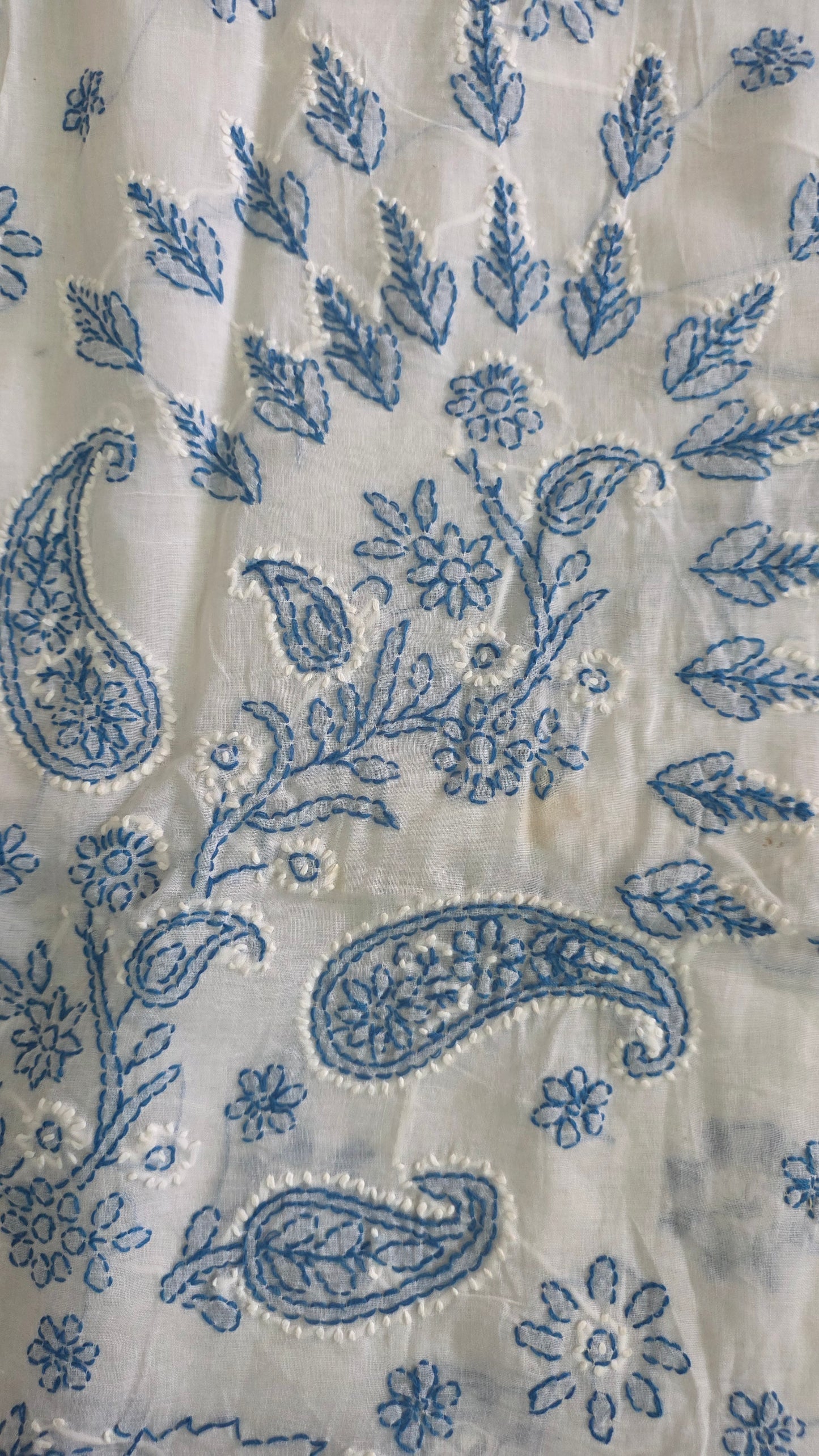 White Pure Cotton hand work Lakhnavi Chikankari saree