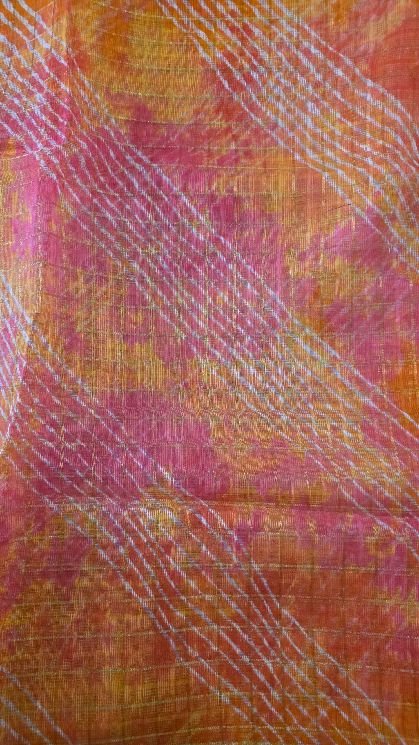 Designer Orange Zari Weaven Kota Shibori Saree KCS118