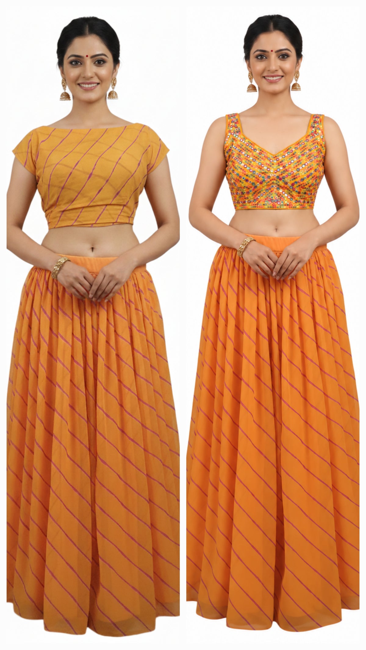 Festive Yellow Leheriya Navratri Chaniya Choli ALC34