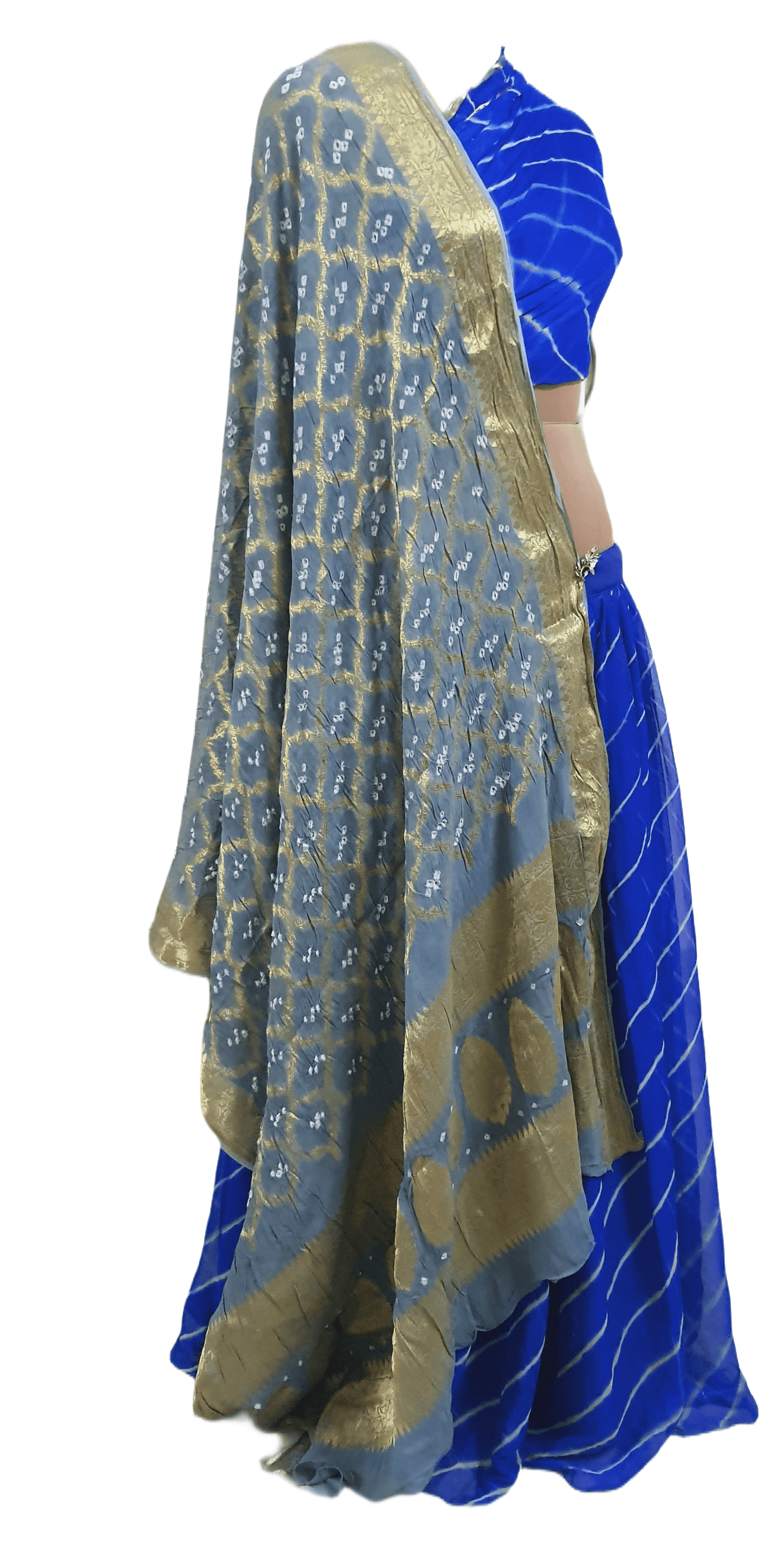 Festive Royal Blue Leheriya Lehenga Choli ALC33 - Ethnic's By Anvi Creations