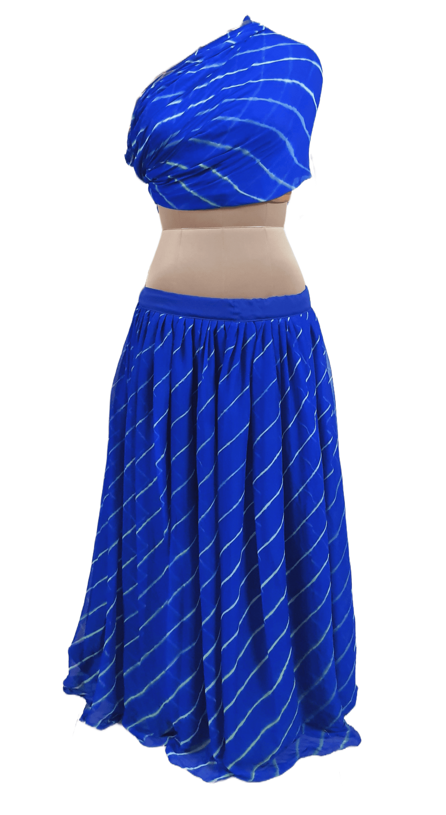 Festive Royal Blue Leheriya Lehenga Choli ALC33 - Ethnic's By Anvi Creations