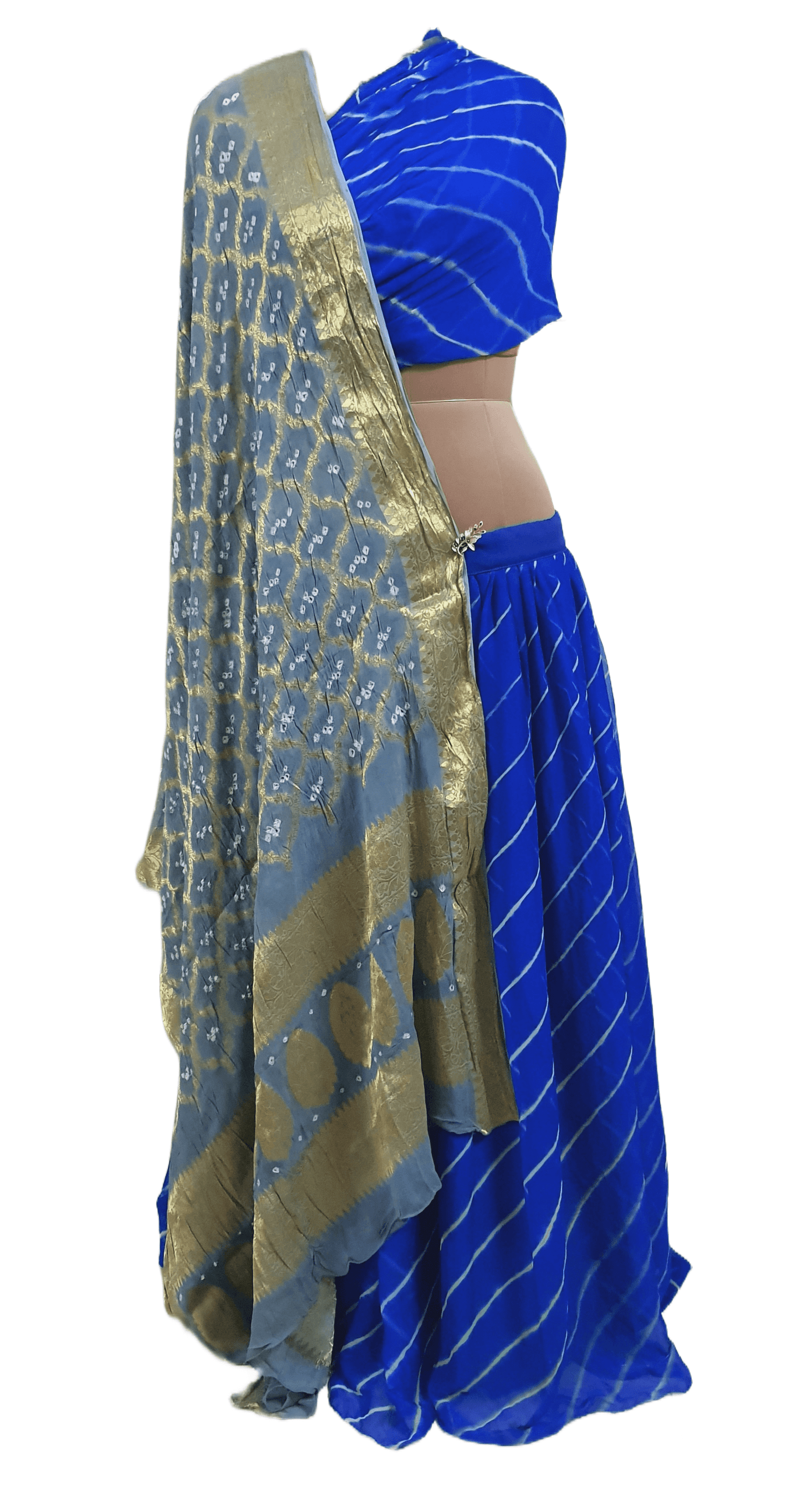 Festive Royal Blue Leheriya Lehenga Choli ALC33 - Ethnic's By Anvi Creations