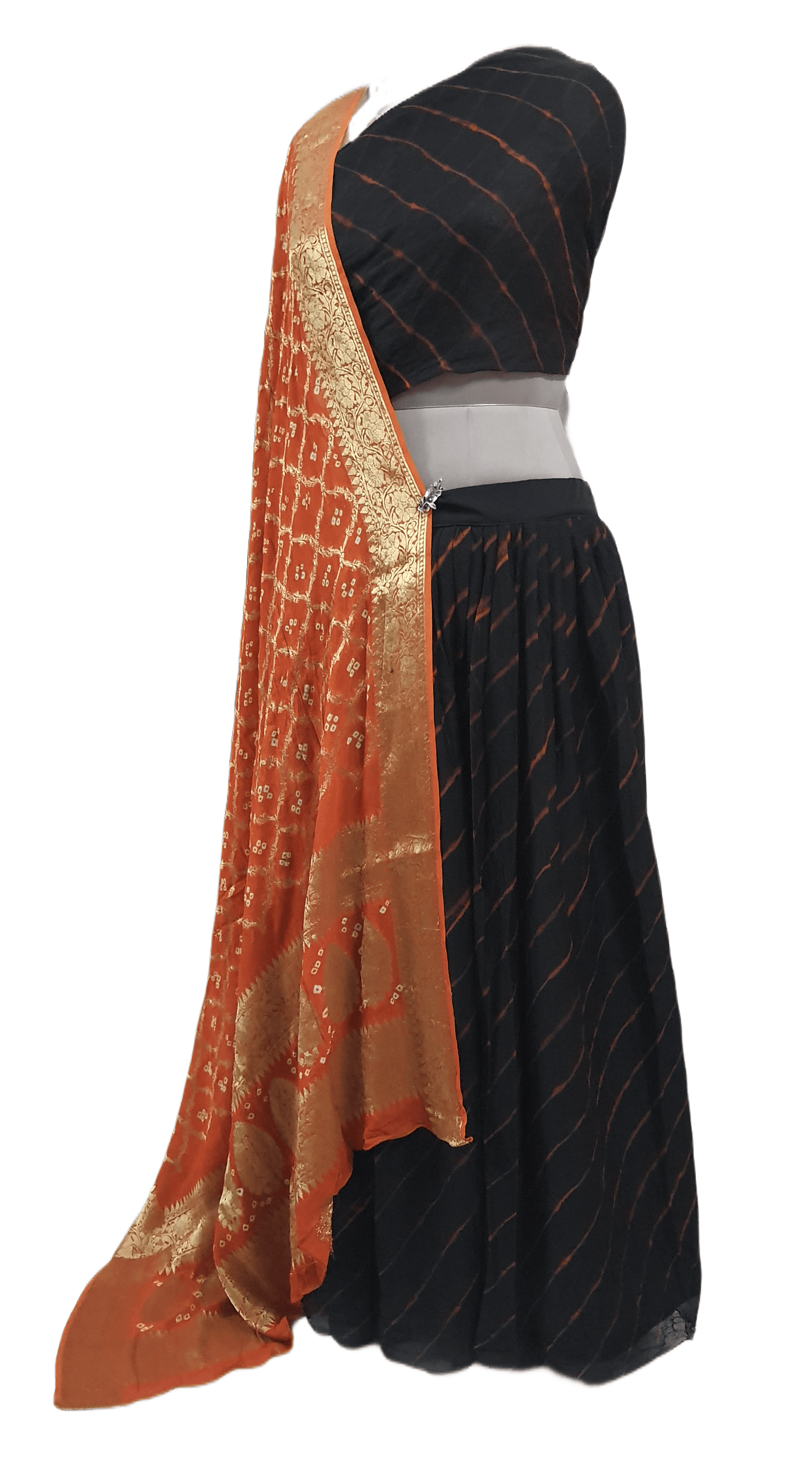 Festive Black Leheriya Lehenga Choli ALC36 - Ethnic's By Anvi Creations