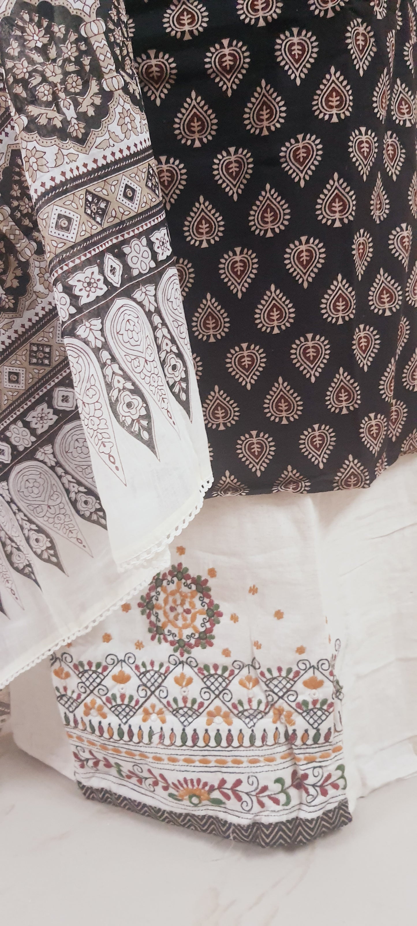 Black Jaipuri Printed Ajrakh Style Cotton Suit EV10
