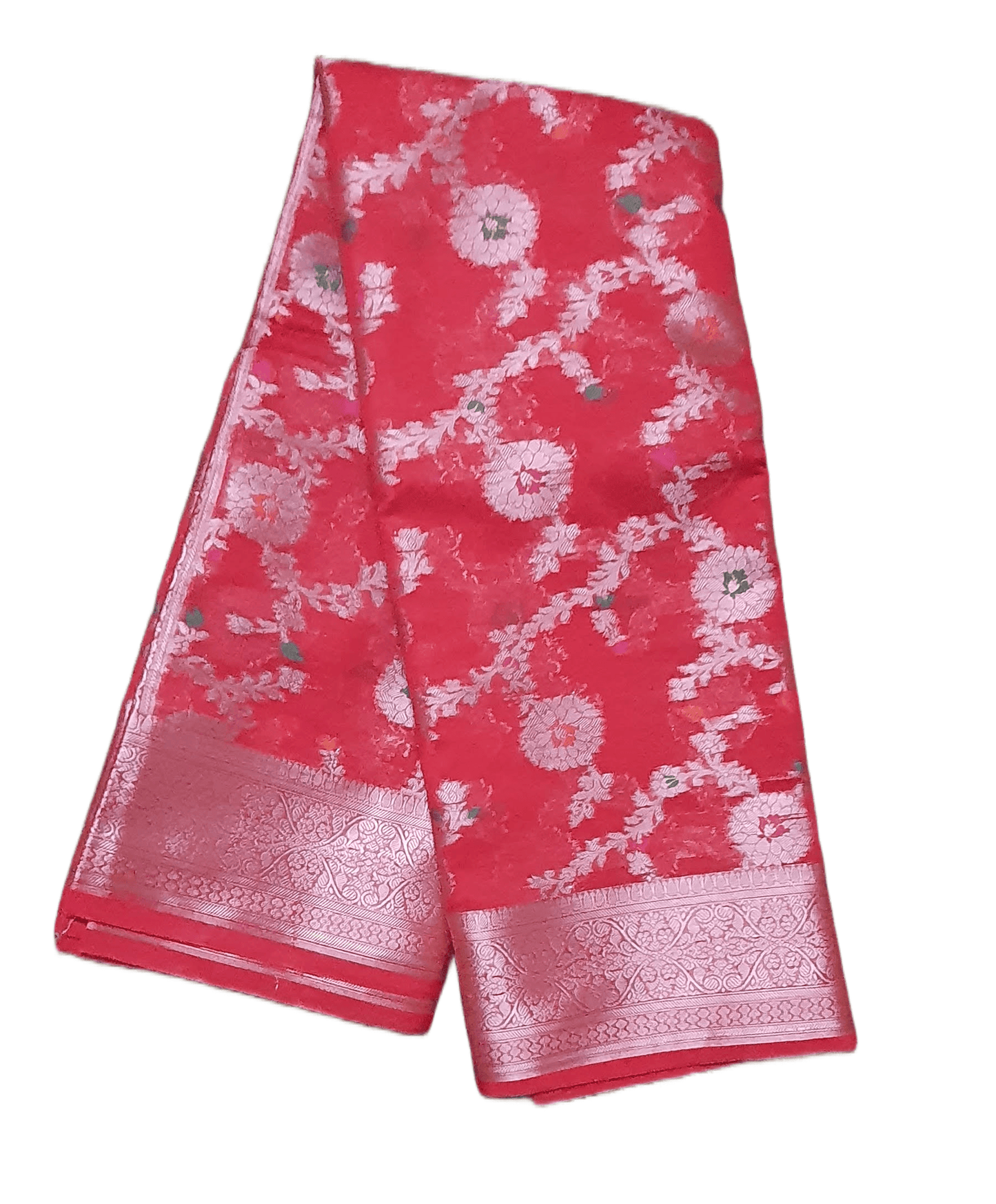 Red Khaddi Katan Banarasi Saree - Ethnic's By Anvi Creations