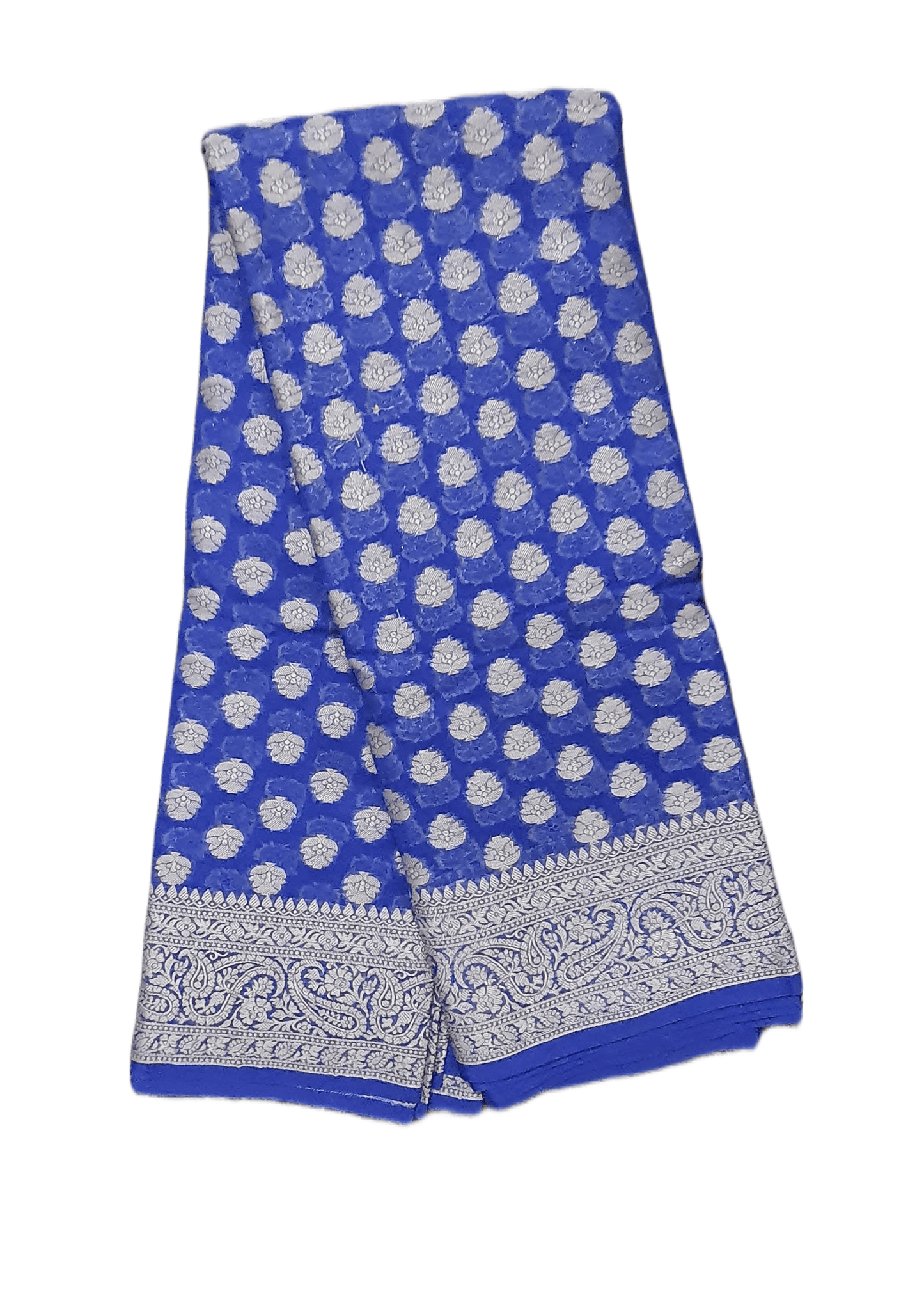 Royal Blue Khaddi Semi Georgette Banarasi Saree - Ethnic's By Anvi Creations