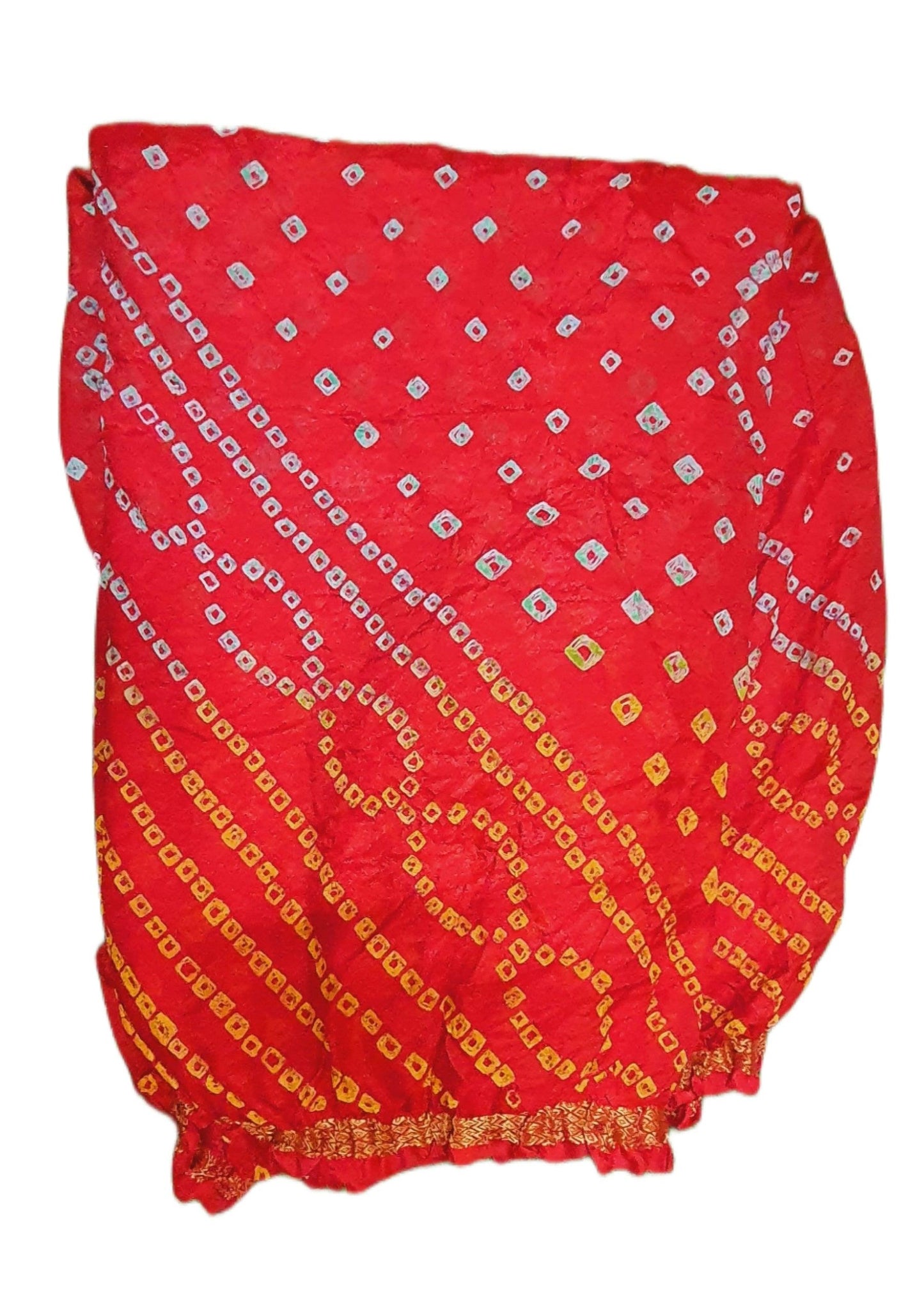 Red Bandhani Bandhej Printed Art Silk Saree KCBAN03 - Ethnic's By Anvi Creations
