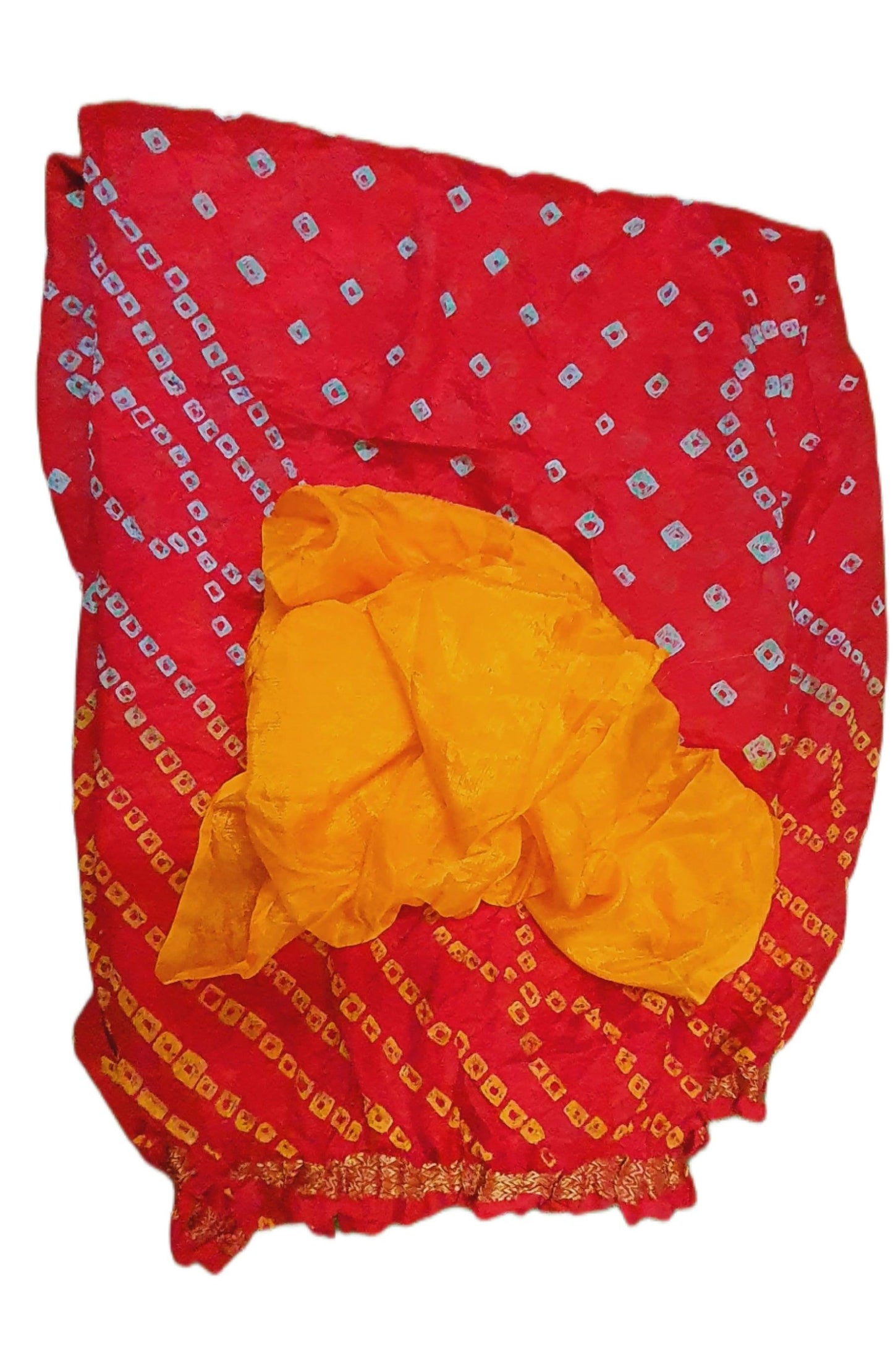 Red Bandhani Bandhej Printed Art Silk Saree KCBAN03 - Ethnic's By Anvi Creations