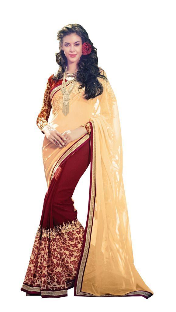 Wholesale Combo Set of 4 Designer Embroidered Georgette Sarees | Elegant Partywear Collection for Weddings & Functions