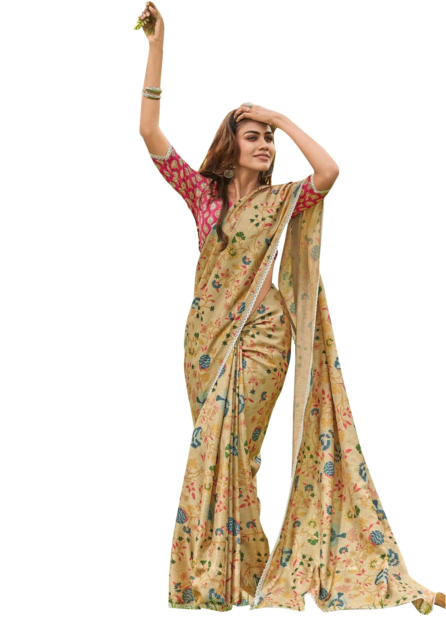 Wholesale Combo Set of 3 Soft Silk Printed Sarees | Floral & Festive Design
