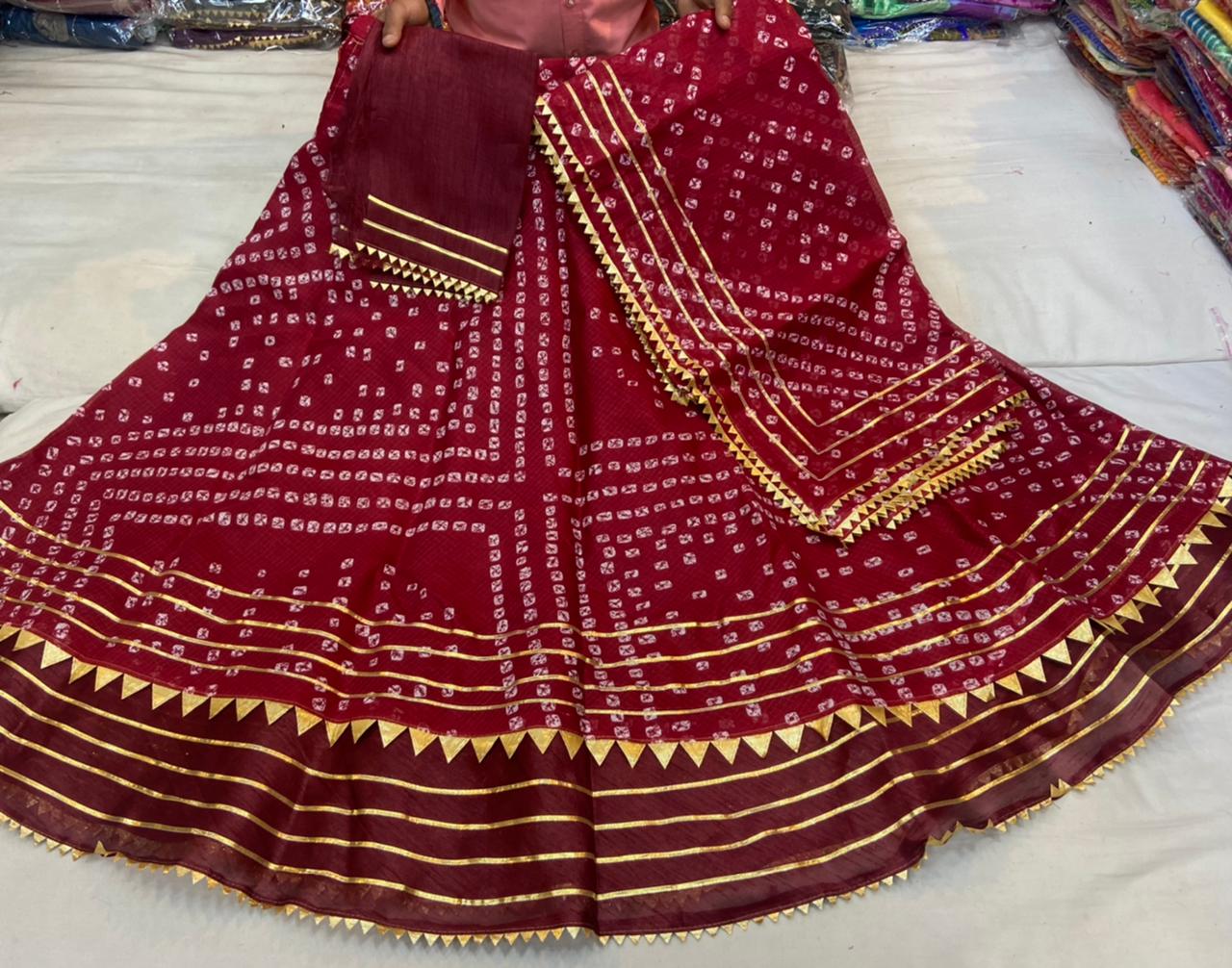 Latest Jaipur chunri style kota doriya gota patti lehenga gp01