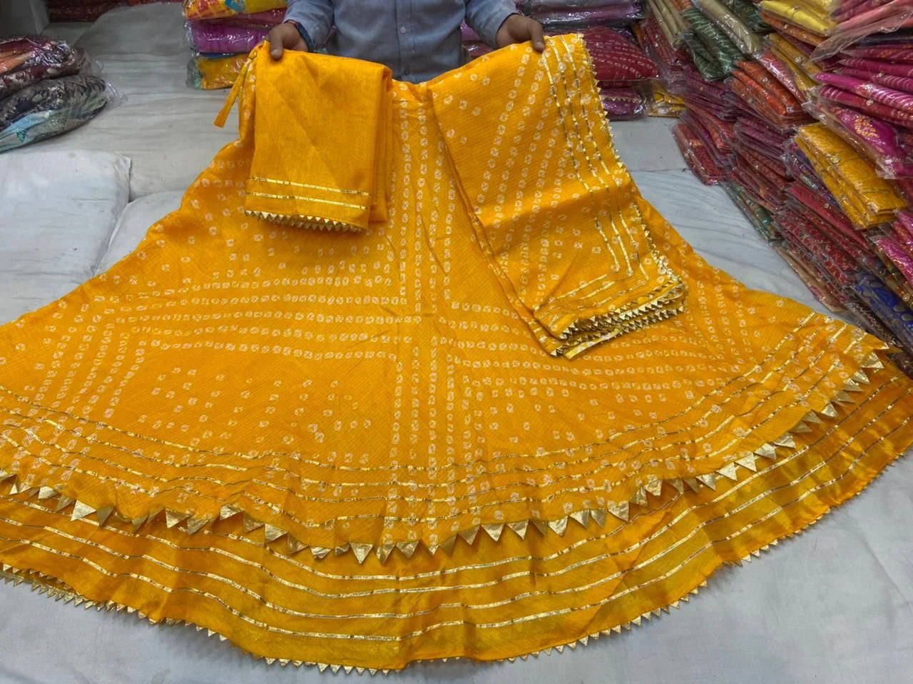 Latest Jaipur chunri style kota doriya gota patti lehenga gp01