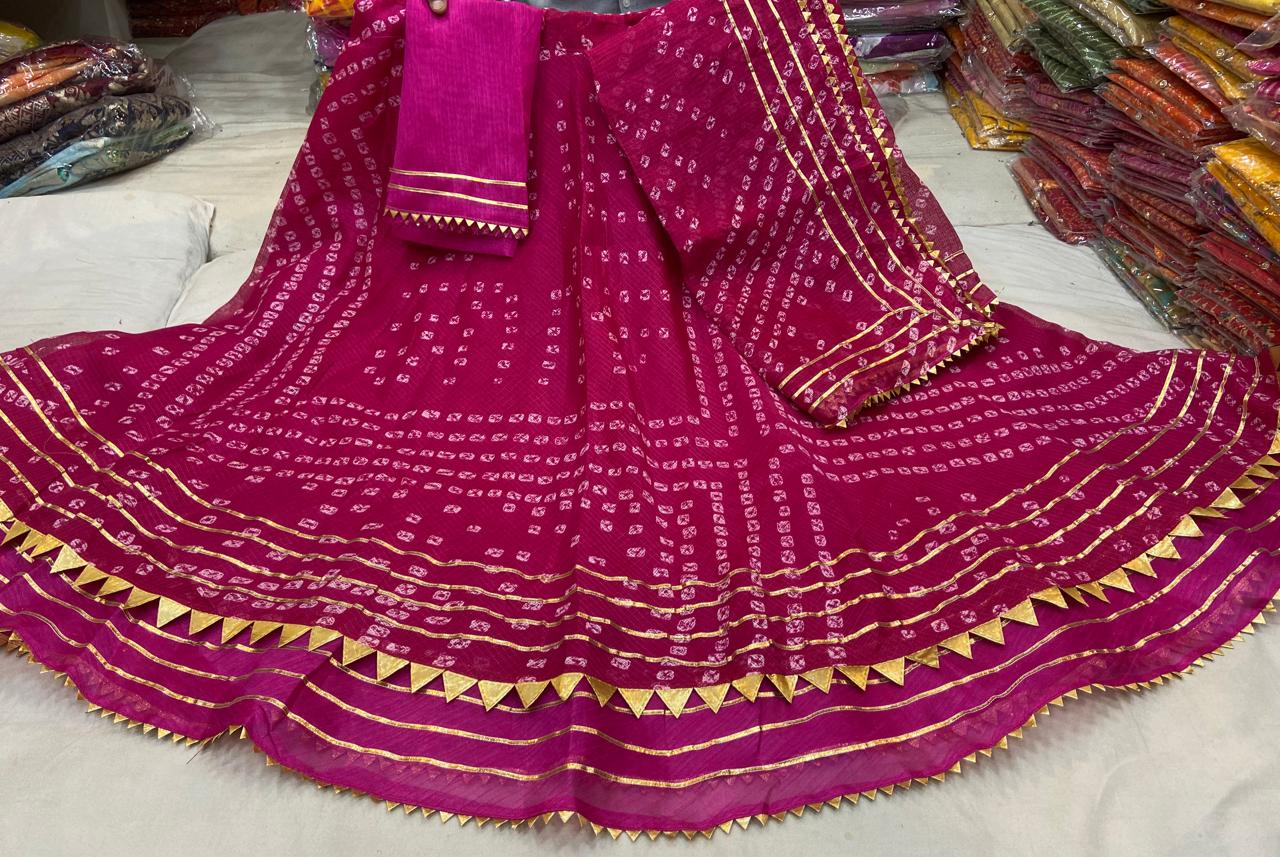 Latest Jaipur chunri style kota doriya gota patti lehenga gp01