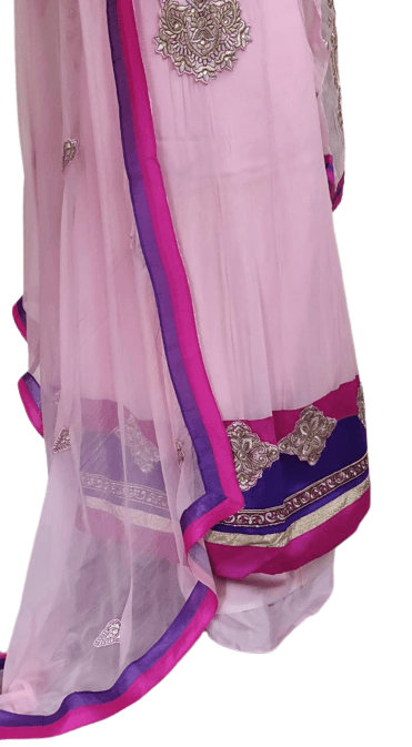 Light Pink Georgette Long Anarkali Dress Material SC5002 - Ethnic's By Anvi Creations