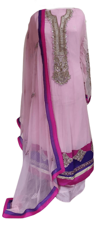 Light Pink Georgette Long Anarkali Dress Material SC5002 - Ethnic's By Anvi Creations