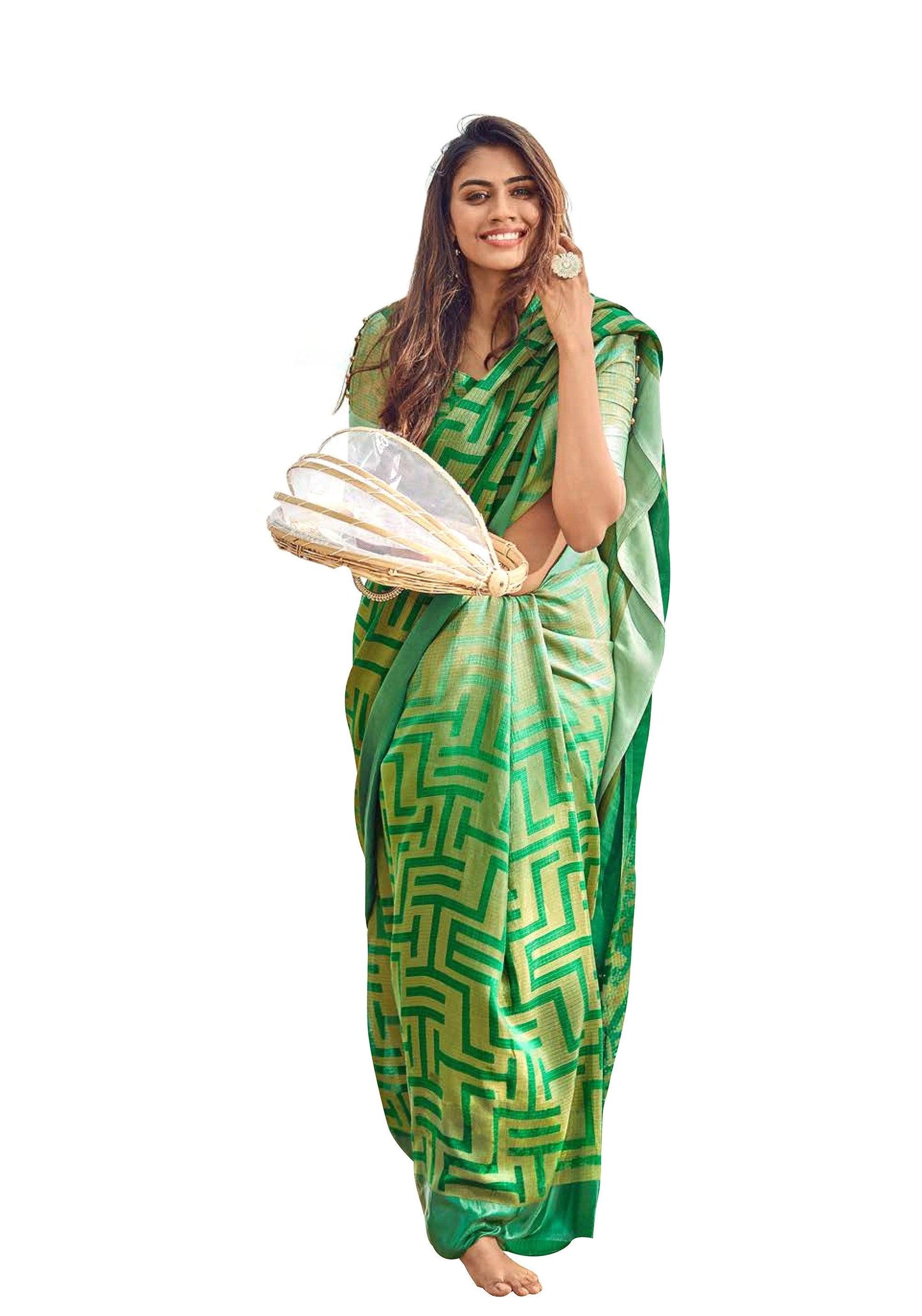 Wholesale Combo Set of 5 Kota Brasso Sarees | Lightweight Printed Sarees for Daily & Festive Wear