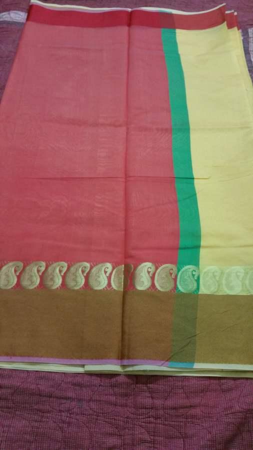 Yellow Banarasi Cotton Silk Saree with Running Blouse Fabric BS23 - Ethnic's By Anvi Creations
