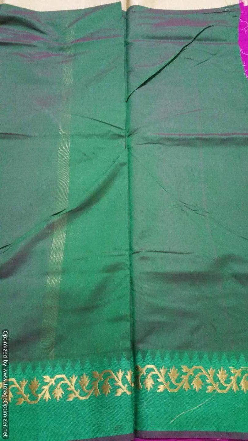 Purple Banarasi Cotton Silk Saree with Running Blouse Fabric BS33 - Ethnic's By Anvi Creations