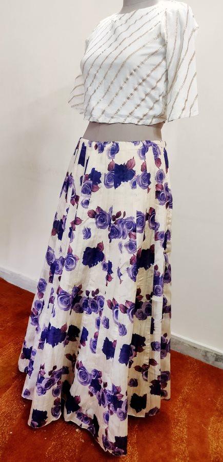 Designer Bhagalpuri Digital Printed Ready To Wear Lehenga Skirt Only ALC13 - Ethnic's By Anvi Creations