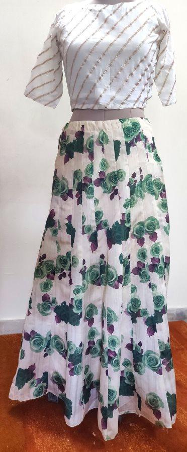 Designer Bhagalpuri Digital Printed Ready To Wear Lehenga Skirt Only ALC14 - Ethnic's By Anvi Creations