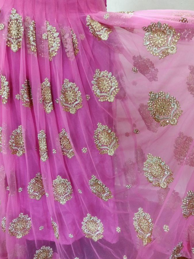 Designer Heavy Embroidered Purplish Pink Ready To Wear Lehenga Skirt Only ALC24 - Ethnic's By Anvi Creations