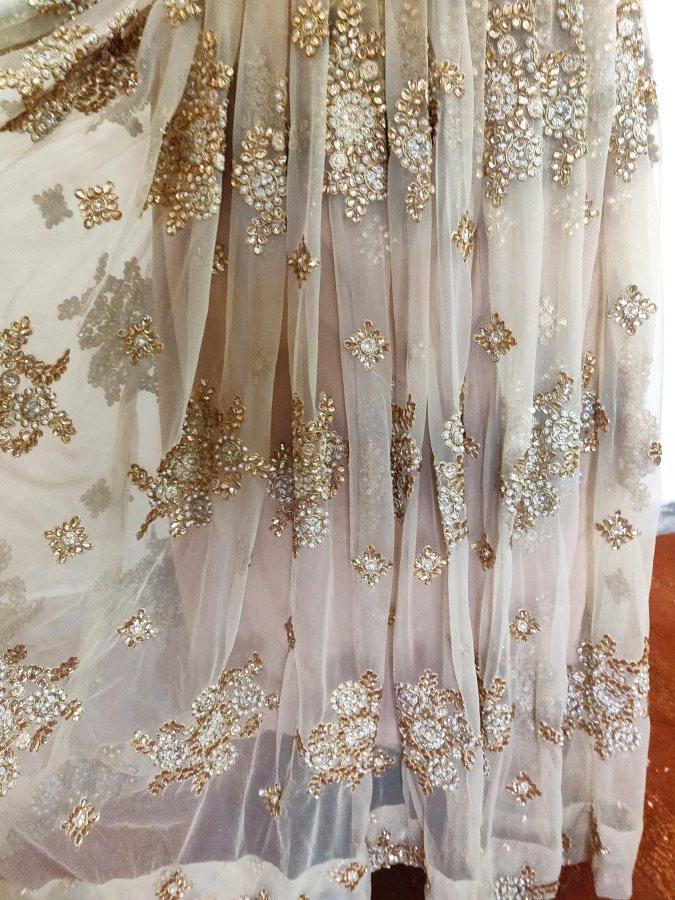 Designer Heavy Embroidered Beige Ready To Wear Lehenga Skirt Only ALC25 - Ethnic's By Anvi Creations