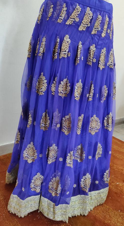 Designer Heavy Embroidered Royal Blue Ready To Wear Lehenga Skirt Only ALC27 - Ethnic's By Anvi Creations