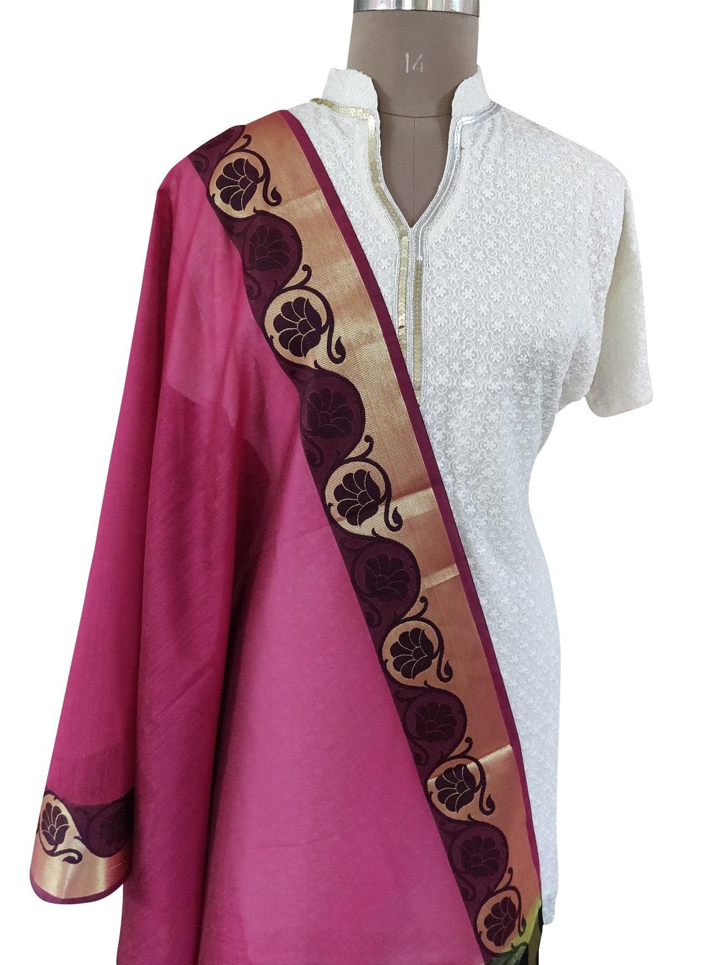 Banarasi Cotton Silk Dupatta BCPD05-Anvi Creations-