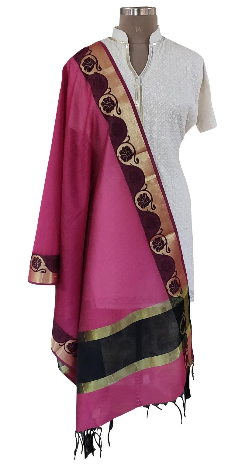 Banarasi Cotton Silk Dupatta BCPD05-Anvi Creations-