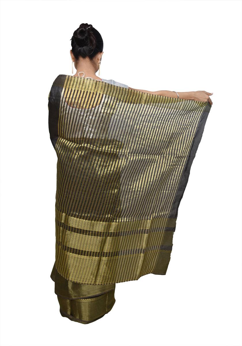 Designer Zari Border Black Bangalore Silk Saree BGS01-Anvi Creations-Silk Saree