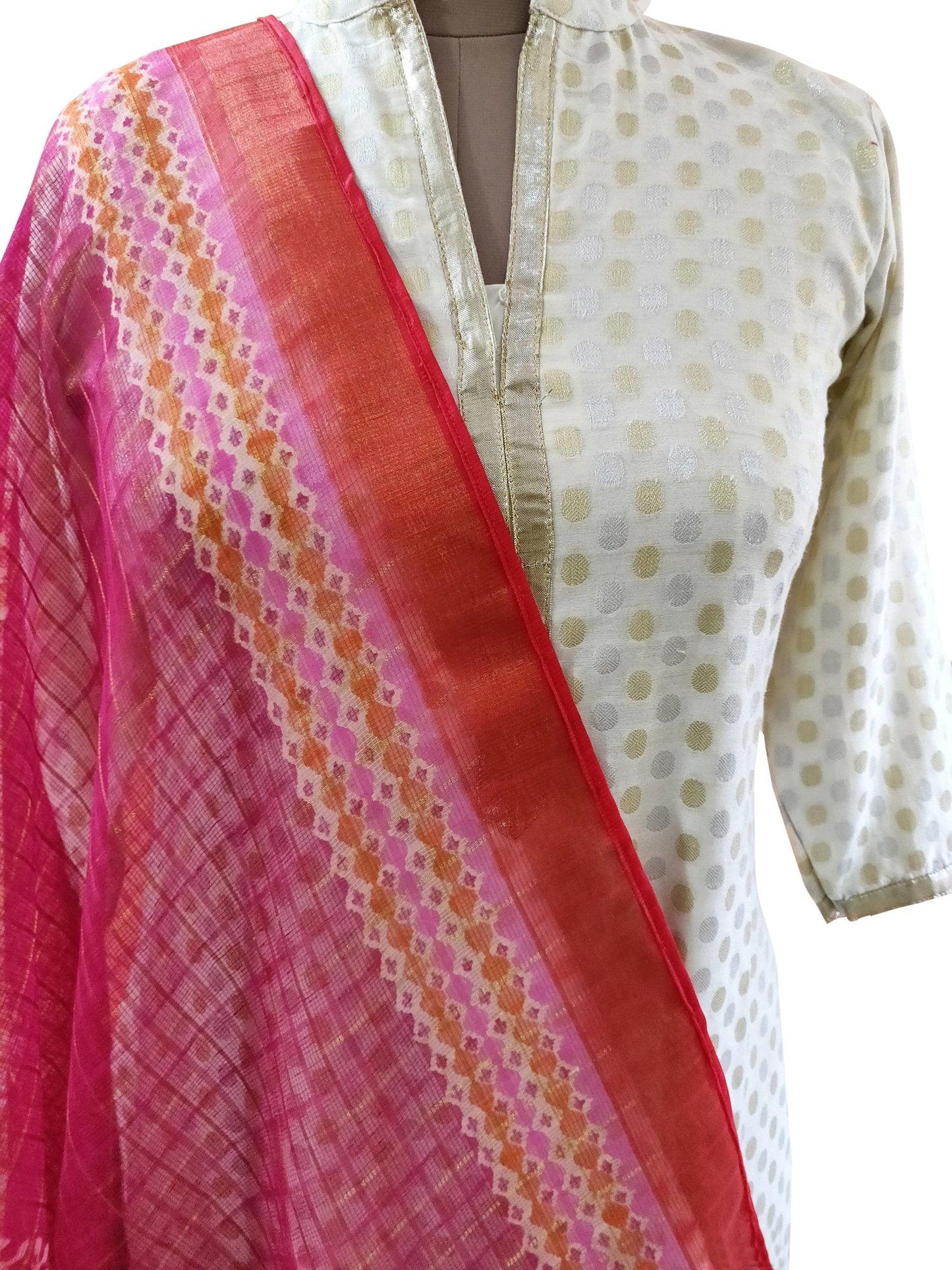 Designer Pink Patola Kota Cotton Dupatta DP13-Anvi Creations-