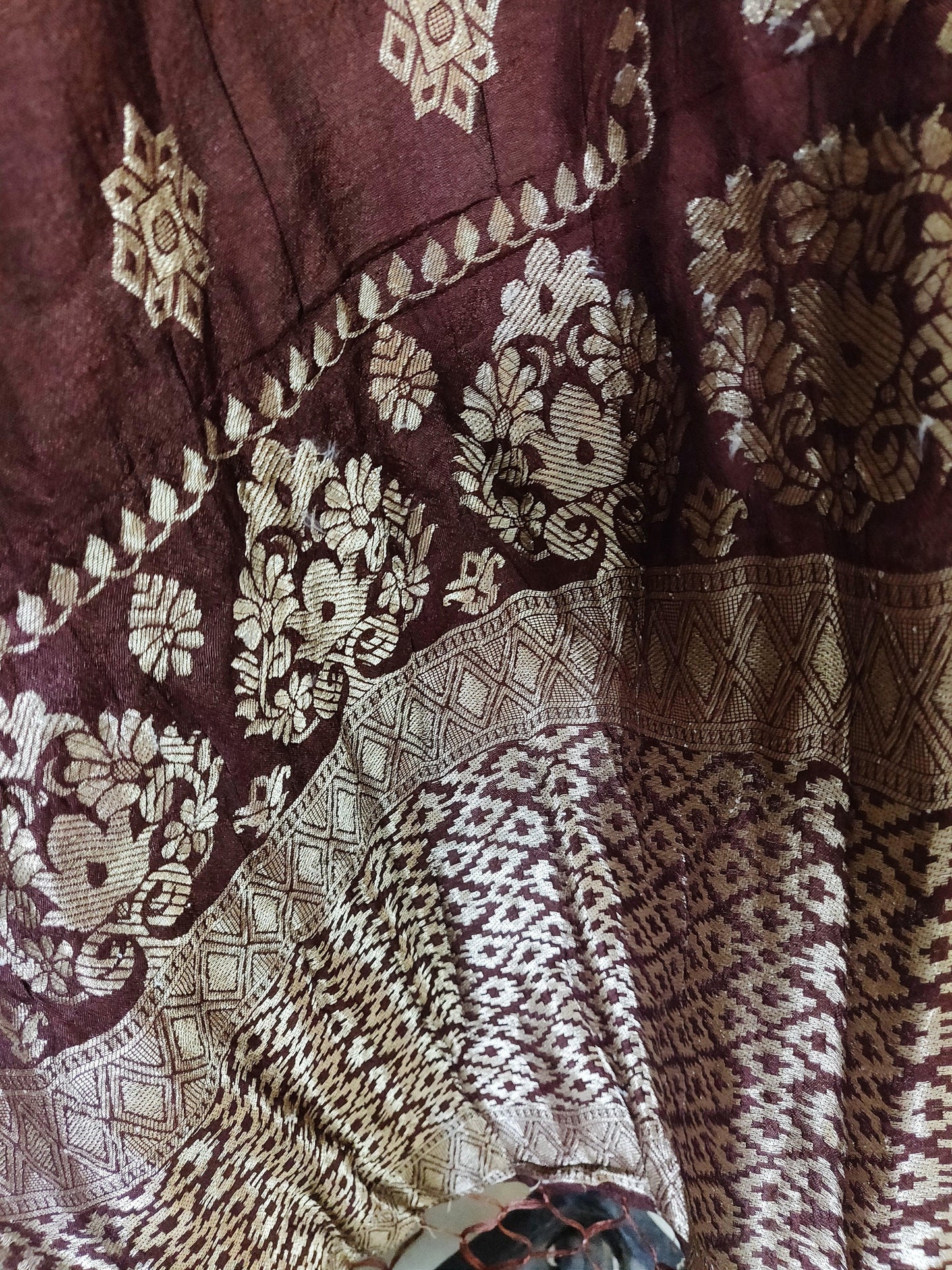 Designer Brown Dupion Silk Zari Weaven Banarasi Dupatta DP19-Anvi Creations-