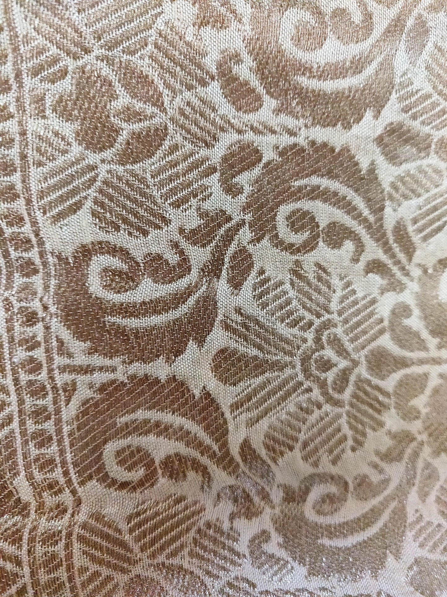 Designer Creamish Beige Dupion Silk Zari Weaven Banarasi Dupatta DP22-Anvi Creations-