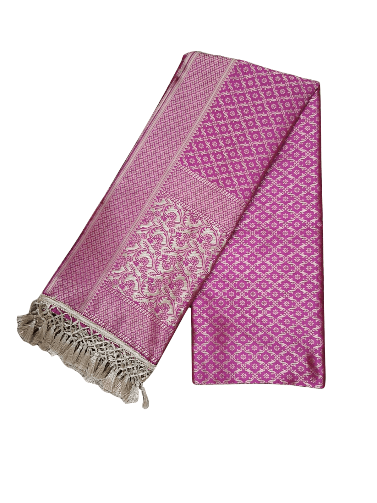 Dupion Art Silk Pink Zari Weaven Banarasi Dupatta DP67 - Ethnic's By Anvi Creations