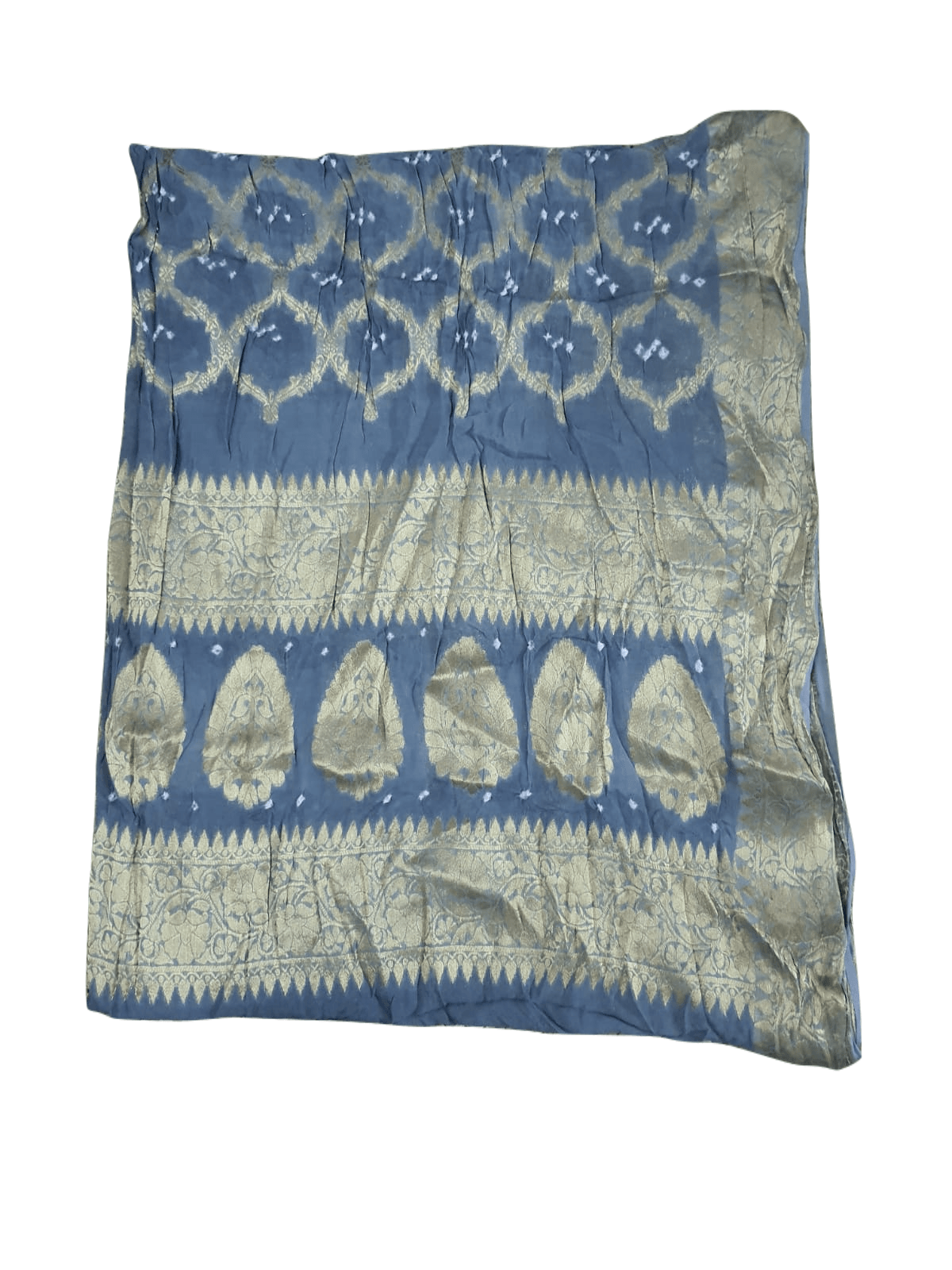 Gray Banarasi Weaven Georgette Gharchola Bandhani Dupatta DP71 - Ethnic's By Anvi Creations