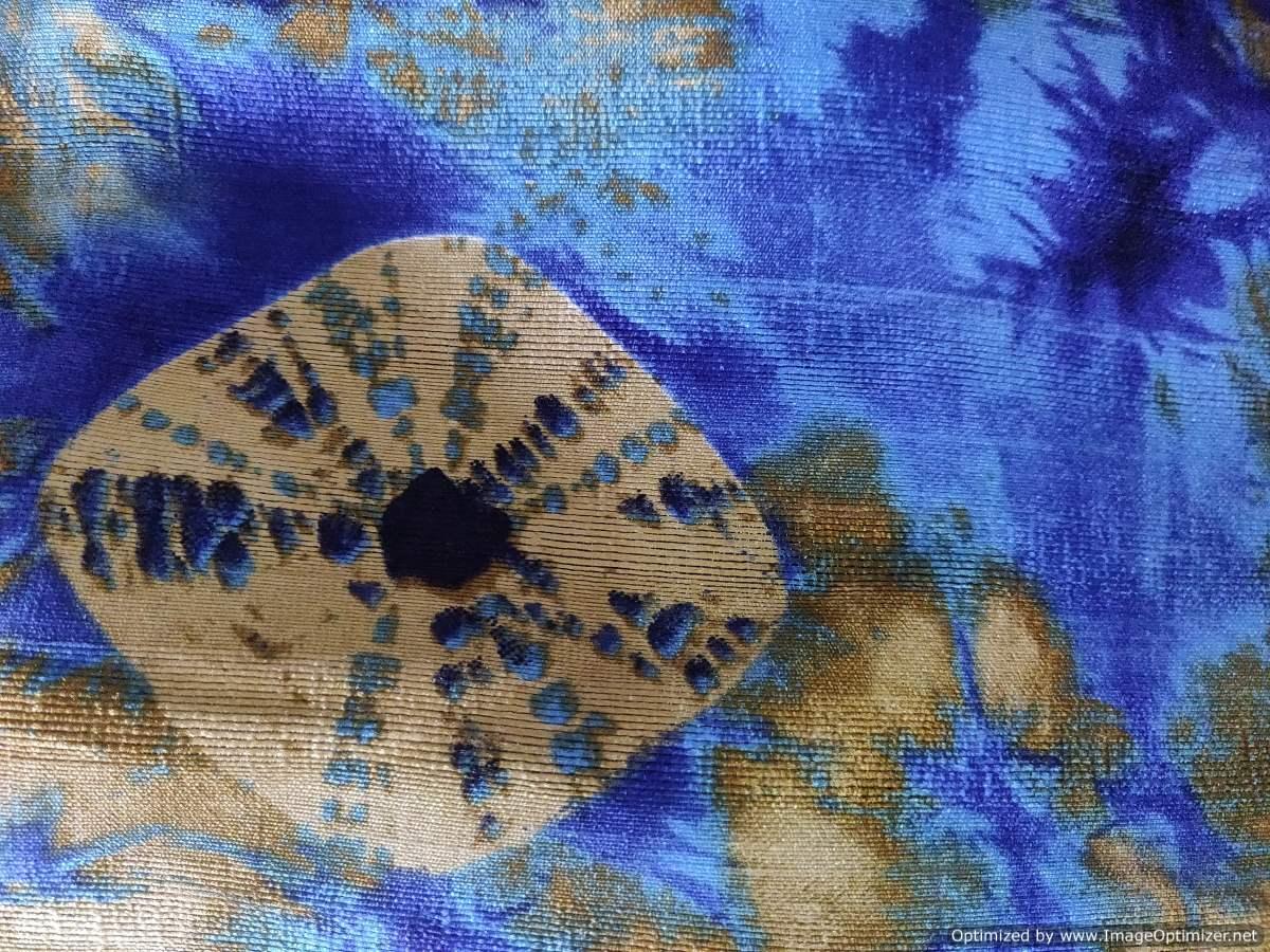 Heavy Batik Print Blue Beige Bhagalpuri Fabric Precut 6 Meter FAB135 - Ethnic's By Anvi Creations