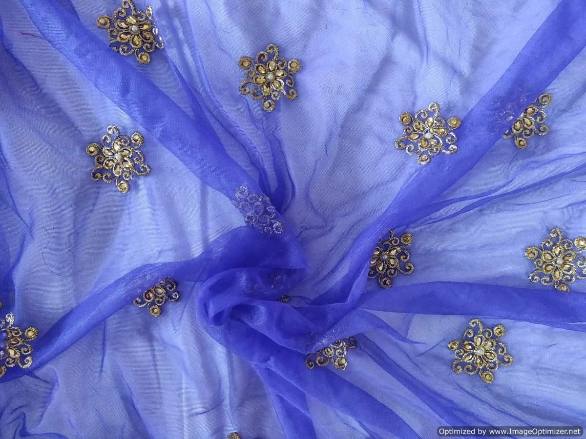 blue net fabric for dress Net Fabric Blue color SEQUENCE lycra 58'' Wide