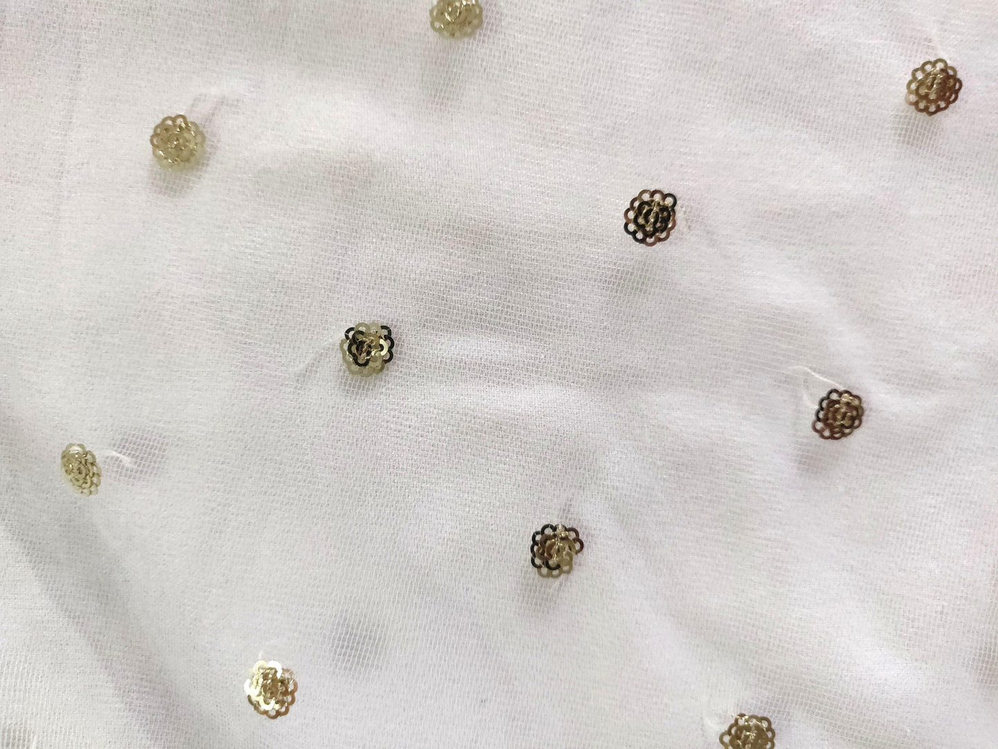 Designer Sequin Embroidered Net Dyeable Fabric FAB184 - Ethnic's By Anvi Creations