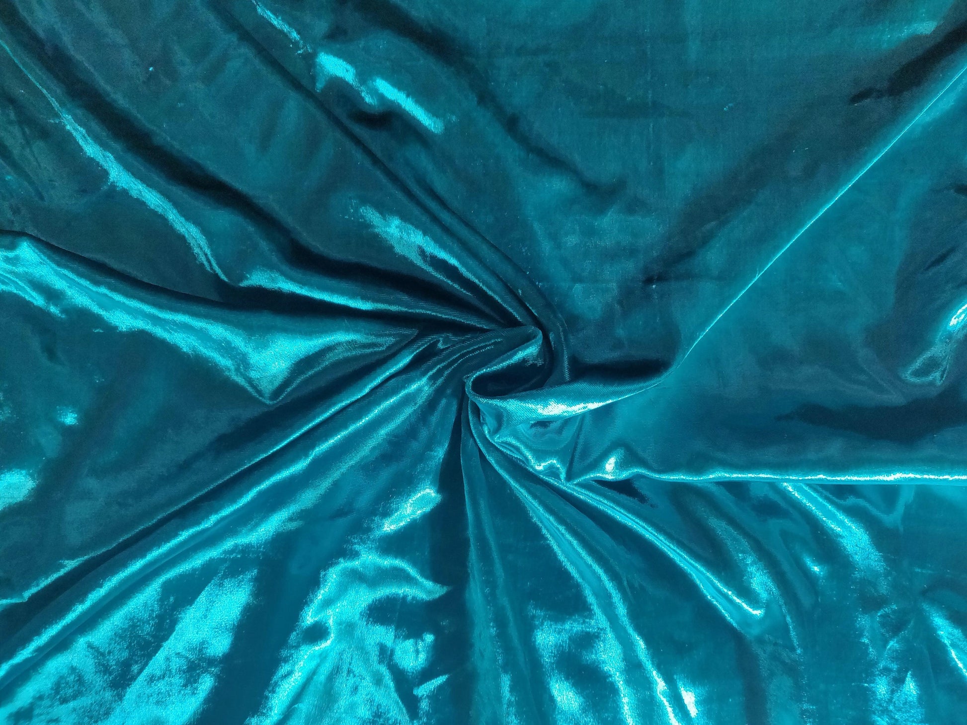 Turquoise Solid Micro Velvet Fabric FAB258 - Ethnic's By Anvi Creations