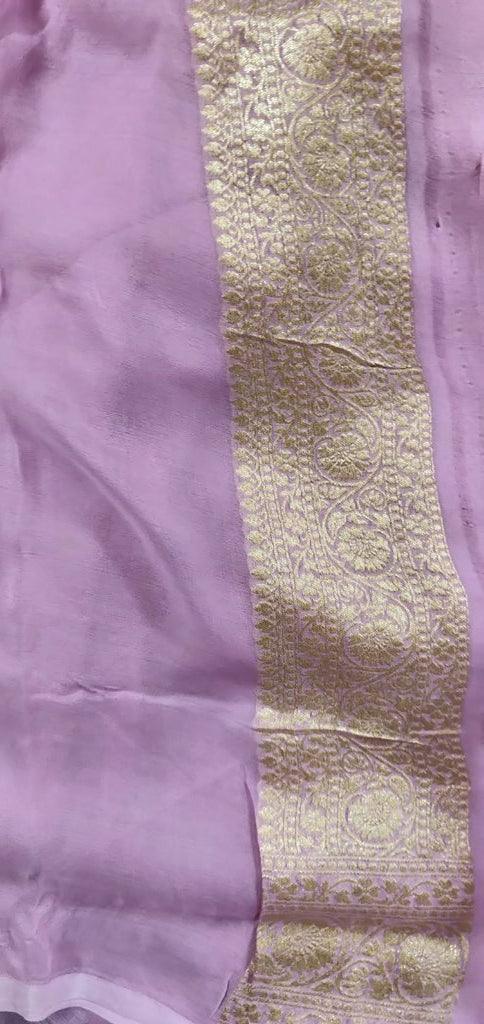 Light Pink Pure Khaddi Georgette Banarasi Saree FAPS01 - Ethnic's By Anvi Creations
