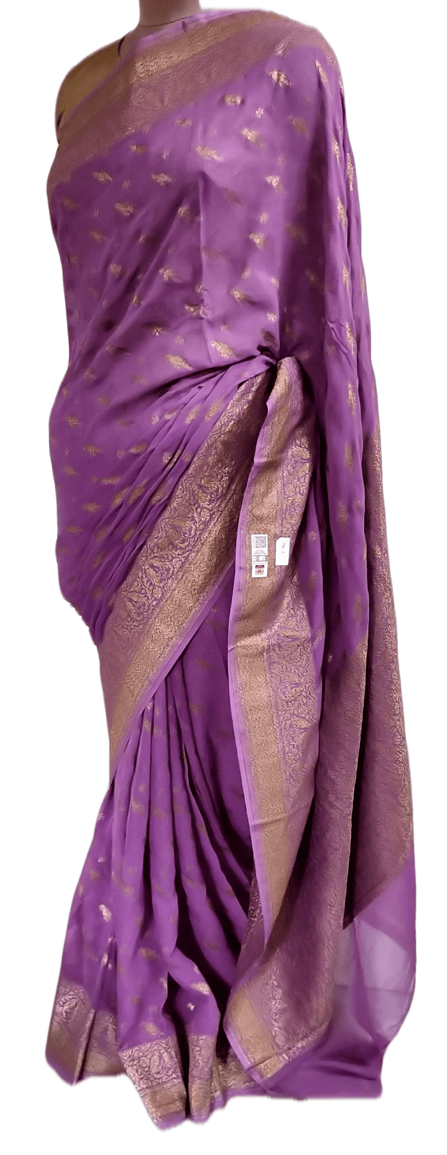Mauve Pure Khaddi Georgette Banarasi Saree FAPS06 - Ethnic's By Anvi Creations