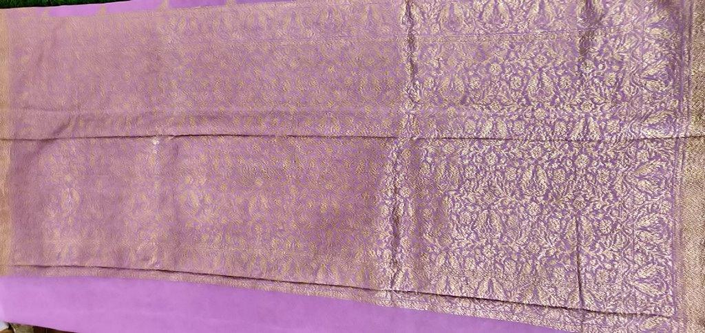 Mauve Pure Khaddi Georgette Banarasi Saree FAPS06 - Ethnic's By Anvi Creations