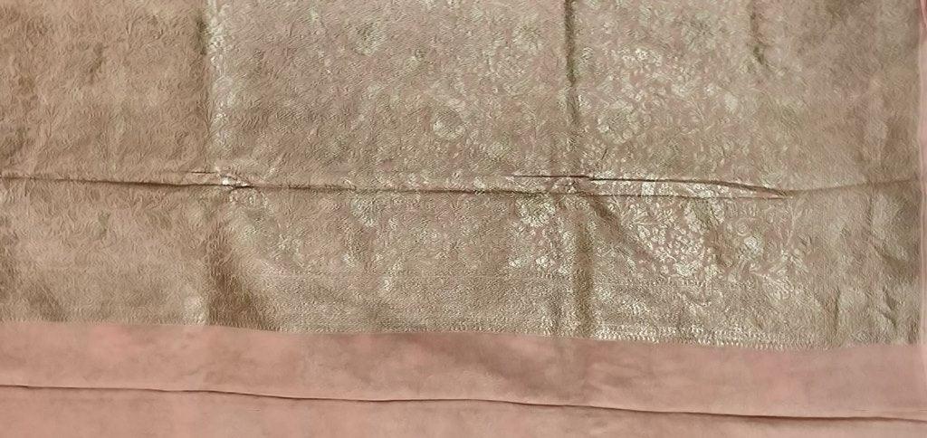 Light Peachy Brown Pure Khaddi Georgette Banarasi Saree FAPS07 - Ethnic's By Anvi Creations