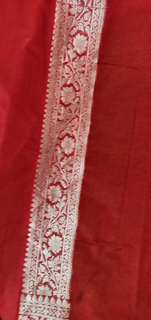 Red Semi Silk Weaven Banarasi Saree FASS01 - Ethnic's By Anvi Creations